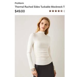 Brand New OGL Women's Size Small White Thermal Ruched Tuckable Shirt Top